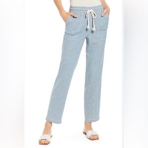 Faherty Drawstring Linen-Blend Pants Size S